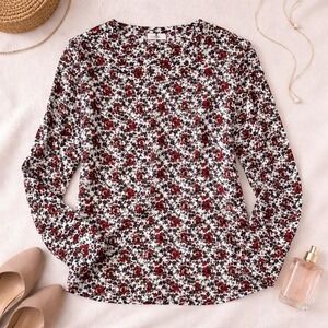 Nancy Crystal Floral Button Front Blouse 4 Vintage Boho Cottagecore Retro Chic